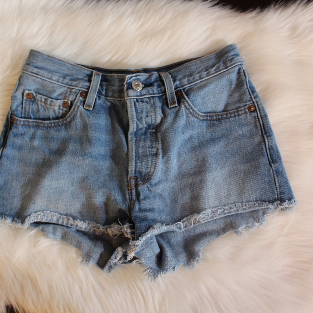 Levi, 501 button down jean shorts..
